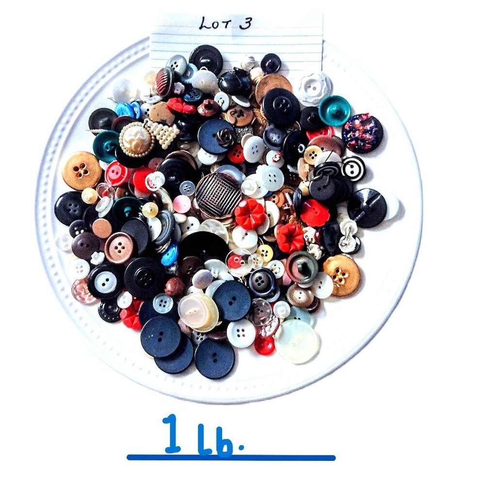 BUTTONS ~  1 Lb. Mixed LOT #3 ~ All Types, Sizes, Ages ~ INCLUDES SORTED SETS!